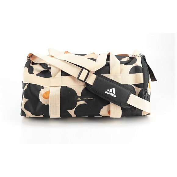 NWT Adidas x Merimekko Small Duffle in Unikko Black Halo Brushed Focus Orange - Picture 1 of 4